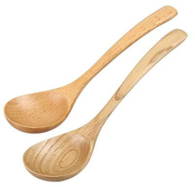 BYFRI Large Wooden Spoon Long Handle Beech Wood Soup Spoon Ladle Big Salad Dessert Spoons Japanese Tablespoon Wooden Cutlery Tableware