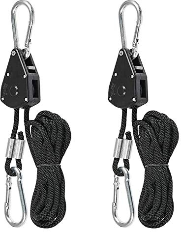 Rope Ratchet Seil Ratsche mit Haken Einstellbare RatchetRatchet Seil Flaschenzug Umlenkrolle Aufhänger Rope Ratchet Seilratsche für Verstellbarer Rolls Hängende Pflanzenlampe Zimmerpflanzen 2 Stück