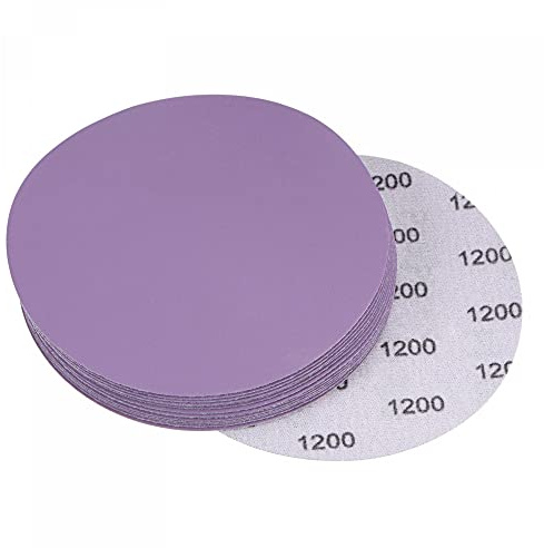 sourcing map 15Pcs 5-Inch Purple Sanding Discs 1200 Grits Hook and Loop Professional Aluminum Oxide Sand Paper Wet Dry Polish for Wood Metal Paint Finishing