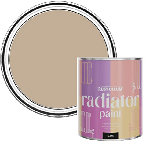Rust-Oleum Brown Heat Resistant Radiator Paint in Gloss Finish - Salted Caramel 750ml