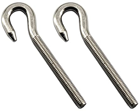 Lot de 2 boulons à œillet M14 en acier inoxydable à tige longue filetée
