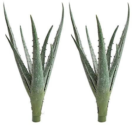 COTSEN 2 suculentas artificiales grandes de aloe artificial, suculentas artificiales sin maceta, utilizadas para jardín, oficina, hogar, decoración interior y exterior