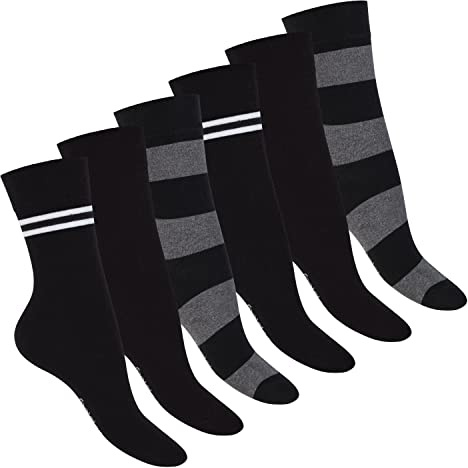 Footstar Ringel damstrumpor (6 par), svart, 39-42 EU