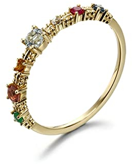 Daesar Ring Gold 585 Damen, Hochzeit Ring Frauen Schmal mit Edelstein Eheringe Verlobungsringe Nickelfrei Große 56 (17.8)
