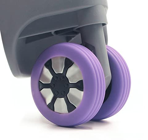uinhuine Lot de 9 Housses de Roues de valises pour la Plupart des Ensembles de Bagages à 8 Roues pivotantes, Violet, Wheel Cover 2-3inch, Housses de Protection colorées pour Roues de Bagages