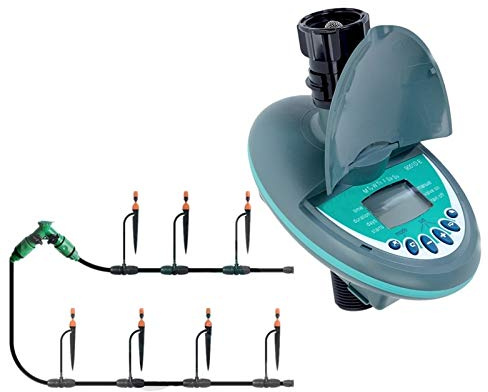 Sprinkler Controller Garden Plant Watering Irrigation Kit with Drip Irrigation Timer Controller Automatic Watering Timer Automatic Water Irrigation Control System (Colour: Green)