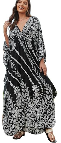 YOUKD Robe Longue Cardigan Bohème pour Femme Beach Couvrir Robe Longue Kimono Robs Taille Unique