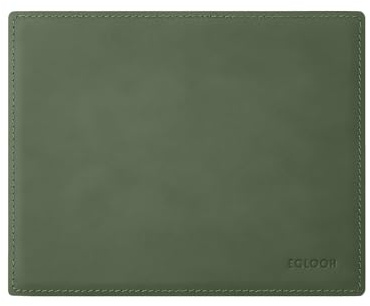 Eglooh - Mercurio - Mauspad aus Leder Grün cm 25x20 - Mousepad für Schreibtisch und Büro, handwerkliche Nähte und Rutschfester Boden - Made in Italy