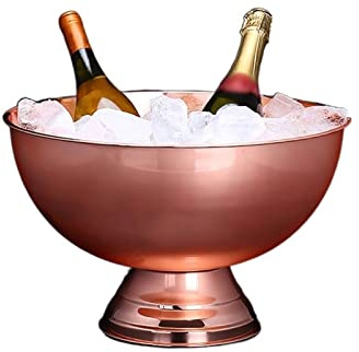 MOOWI Eiskübel Edelstahl Champagnerbecken Home Restaurant Champagnerwein Kaltbar Bier Cocktail EIS Eimer Große Fruchtplatte Hält eiskalt und trocken