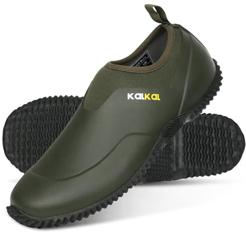 Kalkal Unisex Waterproof Garden Shoes, Men's Garden Boots,Women's Rain Shoes, Neoprene Rubber Footwear for Camping, Lawn Care, Gardening, Car Wash and Yard Work(Size 6-14)