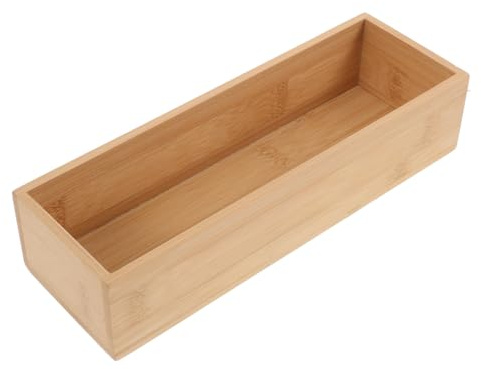 PRETYZOOM Boîte de Rangement Grand Espace de Rangement en Bois en Bambou Légère et Portable sans Couvercle pour Maison et Décoration de Table
