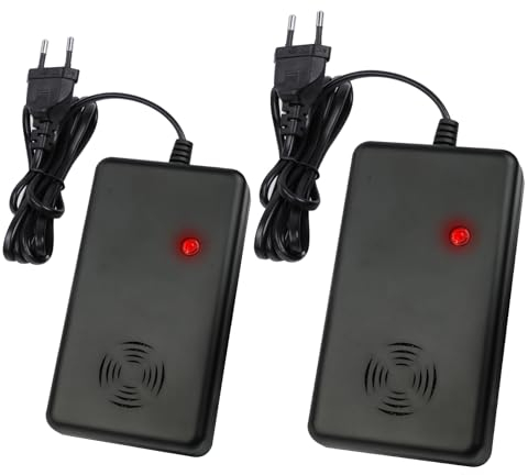 Adiwo 2 Pezzi Repellente per animali, Repellente Indoor Martore con Ultrasuoni, Ultrasuoni Repeller per Gatti, Protezione Casa, Soffitte, Fienili, Garage O Carport, Spina di alimentazione 230 V