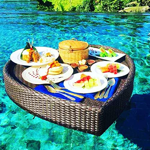 Herzförmiger schwimmender Teller – stilvolles Frühstückstablett auf dem Wasser, schwimmende Bar für Pool, kreatives schwimmendes Pool-Tablett