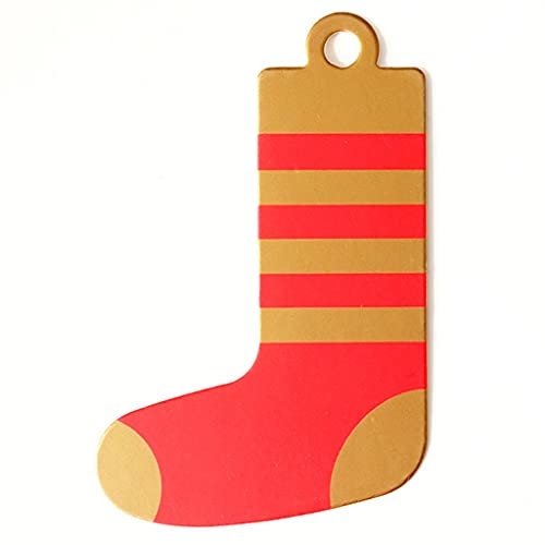 50 Stück Weihnachtsbaum-Stern-Socken-Handschuh-Muster zum Aufhängen von Feiertags-Namen, Papieretiketten für Partytüten, Geschenkverpackungen