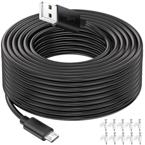 BLKing USB charging cable for Camera,33ft/10m, Micro USB power cable for security camera, ideal for charging security camera (33ft/10m B)