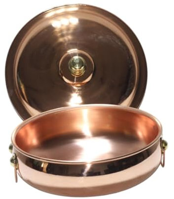 YWJLQH Kupferpfanne für Hot Pot, Kochtopf für Induktionsherd Und Gas, Ideal für Zuhause Und Camping, 28cm
