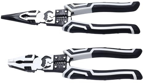 Juroupi Wire Cutter Needle Nose Pliers Set 9in Multifunctional Labor Saving CRV Steel for Crafting Electrician Home Repair