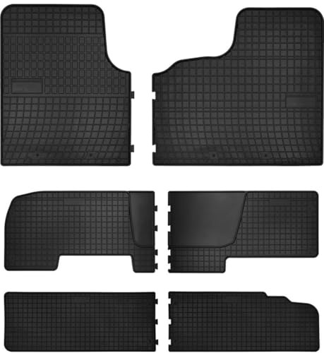 Wielganizator SolidPRO Gummimatten passend für Renault Trafic III (2014-) | Qualität: Premium - Genaue Passform, rutschfest 8-teilig Fußmatten- Schwarz