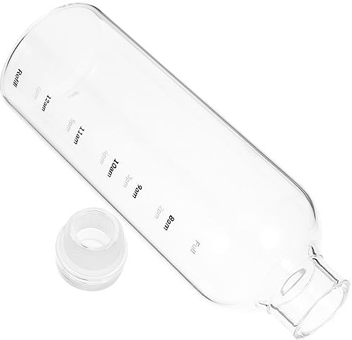 POPETPOP Bouteille Eau Isotherme Transparente pour Sport Camping et Activités Extérieures avec Graduation et Couvercle Hermétique
