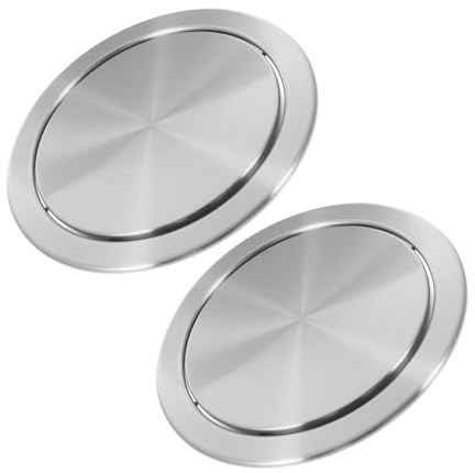 POPETPOP 2 Pièces Couvercle Poubelle Encadré Acier Inoxydable avec Rabat Pivotant Automatique Pour Cuisine Bureau et Salle de Bain Résistant Corrosion et Facile à Nettoyer