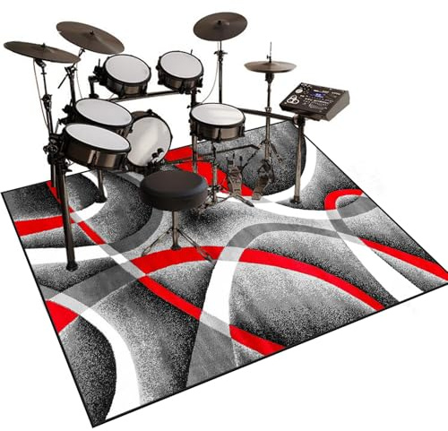 Qesjodfu Drum-Teppich Schallschutzmatte Schlagzeugteppich Schallschutz Teppich Professionelle Drum Teppich Musikinstrumente Bodenmatte rutschfest Schlagzeugteppiche Trommelteppich 200 x 180 cm