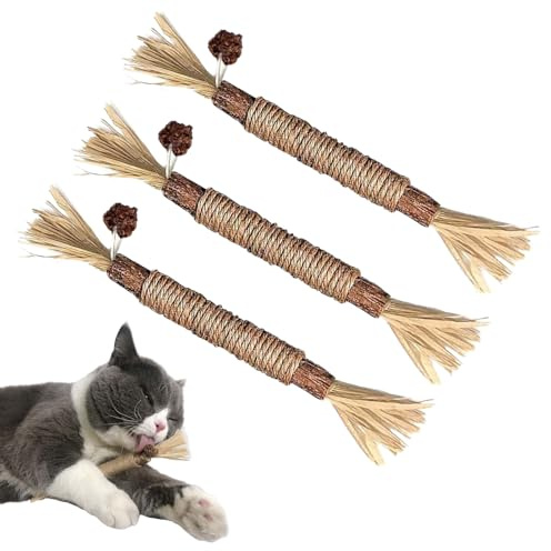 Générique Cat Toys - Silvervine Natural Sticks, Silver Vine Jaw, Stimulation Aggression, Kittens, Stress Relaxation Chew Kit | Aggressive Chewers Cats