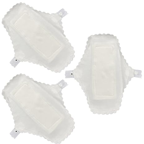 SOPOTUTU Lot de 3 Serviettes Hygiéniques en Tissu de Coton 24 CM avec Couche Imperméable Lavables et Réutilisables Protection Menstruelle Respirante pour Femmes Enceintes et Post-Partum