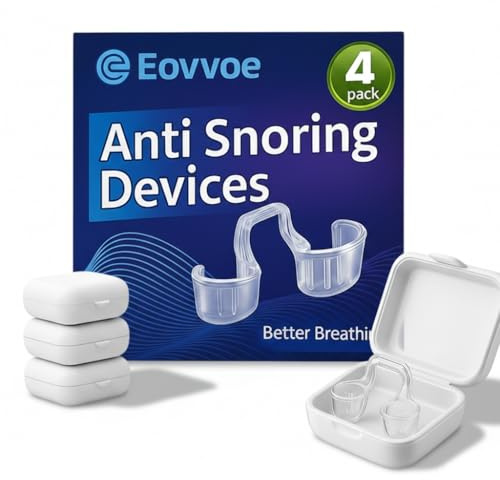Anti Snoring Devices, Adjustable Snore Stopper for Men and Women, 3-Gear Fit for Personalized Comfort, Individually Packaged & Reusable – 4 Pack