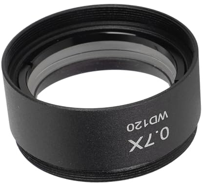 Fdit Lente Objetivo Auxiliar para Microscopio 0.7X, Lente Objetivo para Microscopio Estéreo, Vista Grande HD con Cuerpo de Aleación de Aluminio para Microscopios