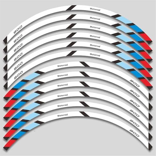 Calcomanías Rueda De Motocicleta Pegatinas Impermeables, Embellecedor Rayas Llanta para BMW F900XR F900xr F900 XR F 900 Adhesivo Cubo Rueda(Color12)