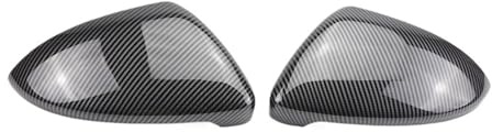 SUPER DAFI Ersatz Außenspiegelkappen Für Golf 7 MK7 MK7.5 GTI R GTE GTD 2013-2020 Rückspiegel Seitenflügel Spiegelabdeckung Carbonfasermuster Schwarz Ersatz Rückspiegel Abdeckung(Carbon Fiber Look)