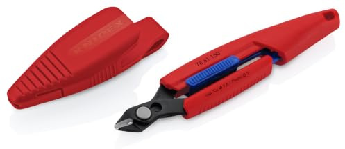 KNIPEX Slim Knips im Werkzeugholster Feinschneidezange, 78 61 150 V01 | schlagfestes Kunststoffgehäuse 158 mm