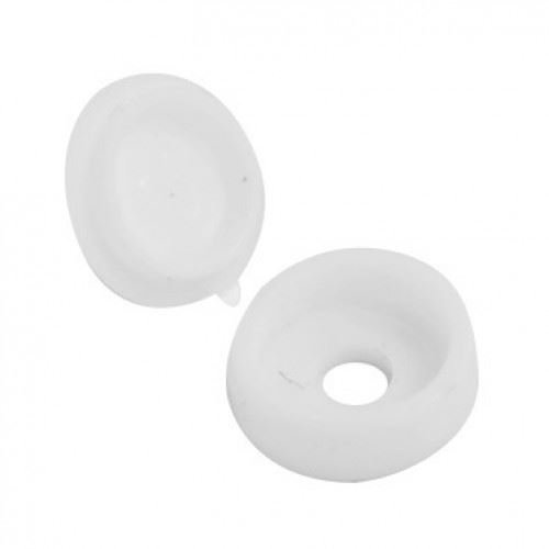 2 X SCREW CAP CUP WASHER HINGED COVER WHITE FOR No. 6 & 8 SCREWS (pack 100)