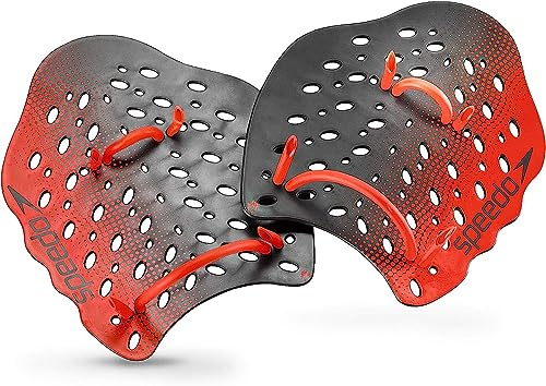 Speedo unisex vuxen Training Power Plus simning handpaddlar, röd, medium US