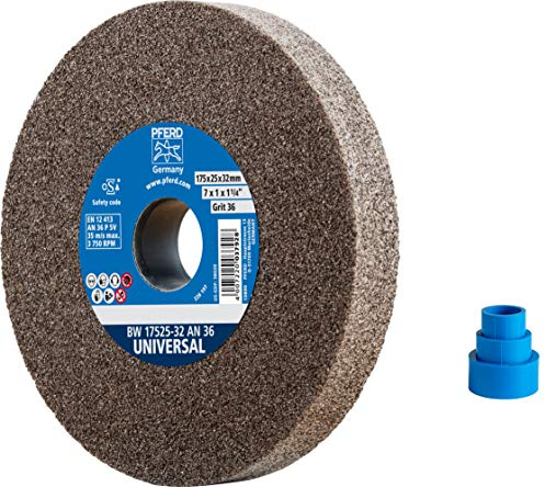 PFERD Schleifbockscheibe UNIVERSAL, 175x25x32mm, A36, 39009709 – Harte Schleifscheibe für universelle Schleifaufgaben, mit Reduzierhülsen (25/20/16mm)