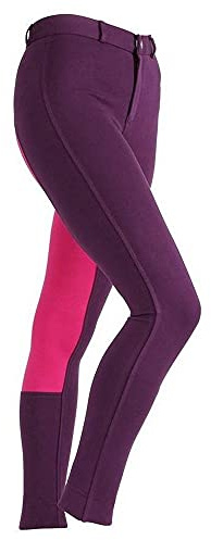 Shires Maids Wessex Two Tone Jodhpurs - Purple/Pink (Age 9/10 Yrs)