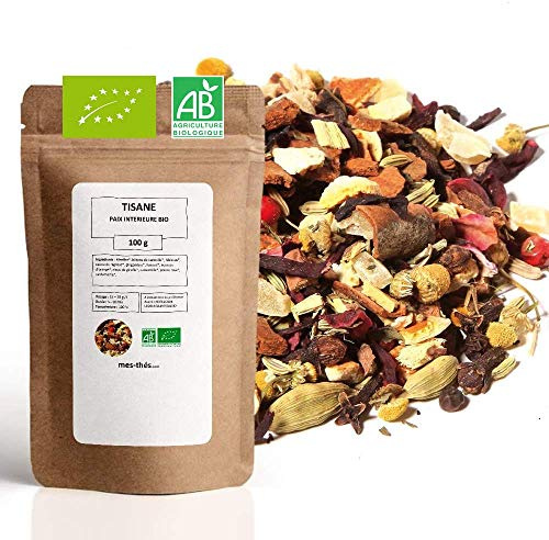 Tisane Bio Paix intérieure - 100g (40 tasses) - Thé en vrac 100% Agriculture Biologique - Mes-Thés