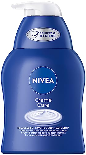 NIVEA Creme Care Pflegeseife (250 ml), milde Handseife mit original NIVEA Duft für sanfte Reinigung, Flüssigseife pflegt und verwöhnt die Haut mit extra cremig-zartem Schaum