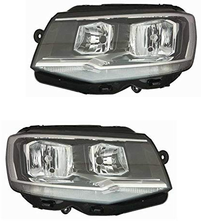 Halogen Scheinwerfer Set links & rechts Frontscheinwerfer H4 PY21W P21W W5W ohne Lampenträger mit Elektromotor für Model Transporter VI Bus SGB SGG SGJ Multivan SGF SGM SGN SGA SGH SFD SFE SFL