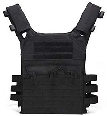 Blanketswarm Taktische Weste, verstellbare Camouflage-Kampfweste, Outdoor-Cs-Feldspiel, modulare Angriffsweste, Kampftraining, Erwachsene, Schwarz