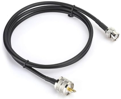 Agatige Cavo Coassiale UHF Maschio RG58, 1m/100cm/39,4pollici Cavo Jumper PL259 Maschio a BNC Maschio Accessorio Cavo per Radio HAM e CB/Antenna/Broadcast/Misuratore SWR