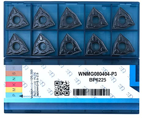 WNMG080404 / WNMG431 Inserti a Carburo di Tungsteno per Tornitura CNC, Taglienti Indexabili per Acciaio Inox e Ghisa, 10 Pezzi