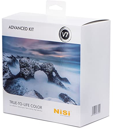 NiSi, V7 Advance Kit - 100mm Square Filter Holder, 82mm Ring, True Color CPL, 3 Adapter Rings with 3-Stop Medium and Reverse GND Filter & 6 and 10-Stop ND Filters - Camera Accessories for Photography