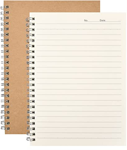 2-pack anteckningsbok A5, trådbunden anteckningsbok, linjerad pappersanteckningsbok, 100 sidor/80 gsm planeringsanteckningsblock, kraftfodral memo anteckningsbok för barn, kvinnor, flickor, pojkar,