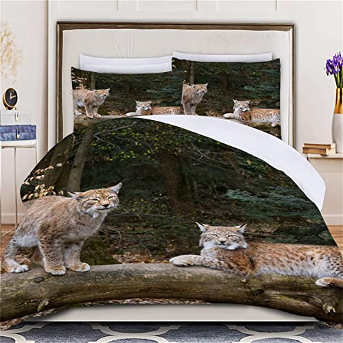 TMMDH Bettwäsche 135x200 Katzen Muster Weich Bequem Atmungsaktiv Hypoallergen 3D Sommerbettwäsche Bettwäsche Set + 1 Kissenbezug 80x80 cm,Geeignet für Jungen Mädchen Kinder