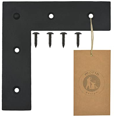 Moria Design Rustikale Fensterladen-Ecken 150 x 150 x 2 mm für Tore, Schwarz