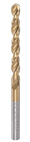 sourcing map Broca helicoidal de 5,2 mm con revestimiento de titanio (HSS-E) M42 acero de alta velocidad 8% cobalto vástago recto para acero inoxidable aleación de aluminio metal