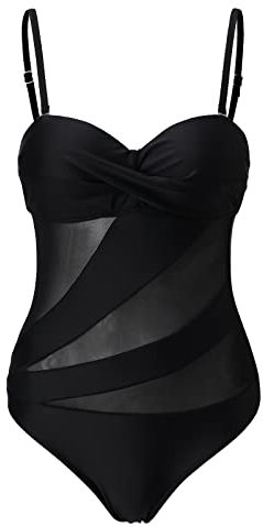 NOAGENJT Costume da Bagno Donna Intero Push Up Monokini Sgambato con Tagli Alti e Avvolgente