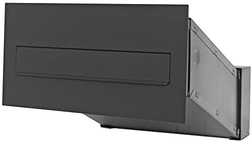 Buzón de Pared 6PN Profundidad 260-410mm Buzón Correos Exterior para empotrar con Máscara 2 Llaves Incluidas Buzón de Pared para Cartas Exterior Buzón Correos (Grafito)