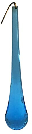 Christoph Palme Kristallglas Tropfen Sapphire Blau 100 × 19 mm mit Haken – hochwertiger Behang für Lüster, Fenster und Dekoration
